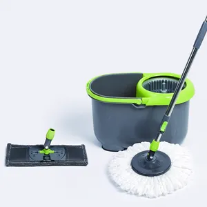 Hand Press 360 Rotating Round And Flat Mop With Bucket Set