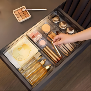 Wholesale <b>Desk</b> Drawer Organizers <b>Set</b> Plastic Bathroom Storage Makeup Organizer Transparent Box - Product Image 6