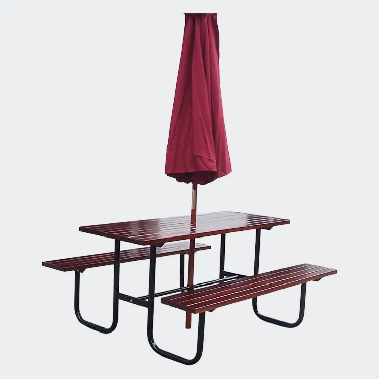 플라스틱 목재 테이블과 의자 안뜰 정원 커뮤니티 상업 야외 결합 모던 미니멀 한 공원 의자