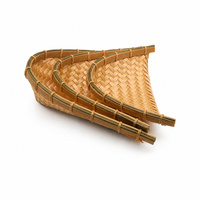 Panier de rangement tissé de qualité alimentaire, aspect bambou PP, imperméable, facile à nettoyer, durable, fait main, écologique, pour la maison, la cuisine, le restaurant