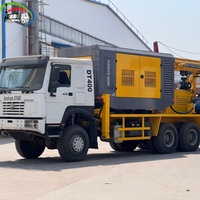 Machine de forage de puits d'eau montée sur camion hydraulique pour forage de puits d'eau souterraine à 400 m de profondeur, parmi les plus vendues