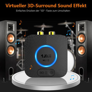 1Mii B06HD <span class=keywords><strong>Bluetooth</strong></span> 5.1 ricevitore Audio 3.5mm AUX & ecca Out <span class=keywords><strong>Bluetooth</strong></span> adattatore ricevitore Stereo per altoparlante, amplificatore, cuffie - Product Image 2