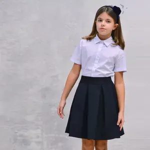 School Uniform Set For Girls Custom Badge Accessories School Shirt White Uniform Skirt Outfit Students Teachers