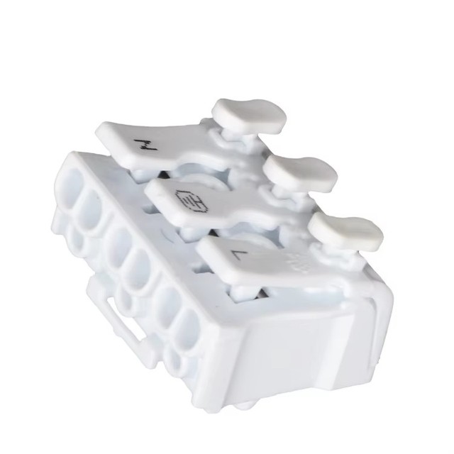 923-3 Quick Push 3-Pole Wire Connector 25A Brass Contact with PC Housing Quick Terminal Block