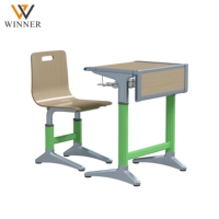 Ensemble de mobilier scolaire moderne et écologique, réglable en hauteur, durable, pour une seule personne, avec bureau, chaise et tiroir, pour salle de classe et chambre