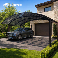 Abri de stationnement moderne de luxe en alliage d'aluminium - Auvent extérieur imperméable, taille personnalisable et montage facile