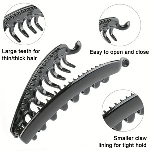 Pinces à cheveux <span class=keywords><strong>banane</strong></span> en plastique de 13cm style coréen grandes pinces à cheveux en résine pinces à cheveux torsadées pour femmes et filles avec des cheveux épais - Product Image 5