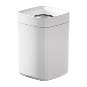 Large Opening Trash Can Rectangular Indoor White Gray Wide Mouth Waste Bin For Kitchen Bedroom Home Use - Product Image 5