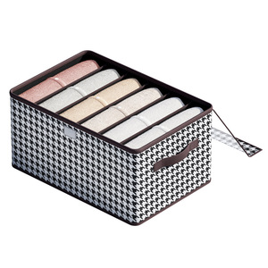 Houndstooth Storage Box Foldable With Lid Clothing Organizer <b>Drawer</b> Type Rectangle 0.4kg Yiwu Origin - Product Image 1