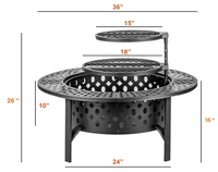 OEM Portable Aunion Design moderne Fer à bois Foyer extérieur Foyer Cascade Bol Brasero autoportant pour le camping
