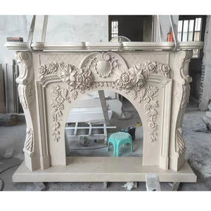 प्राकृतिक अरेबेस्काटो सफेद संगमरमर की मूर्ति वाली फायरप्लेस - Product Image 5