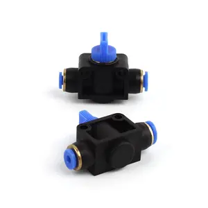 SNS HVFF Series quick connect reducing straight PU tube plastic air hose connector flow control hand valve pneumatic fitting