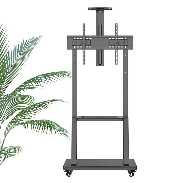 Mobile Motorized TV Lift Floor Stands Rolling TV Carts for Flat Screen 32 to 70 Inches With Wheels Shelves