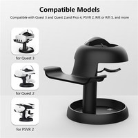 Support de casque VR AMVR pour Pico 4, pour 2/3, support de rangement de bureau en ABS (noir)