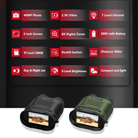 Binoculares de Visión Nocturna Infrarroja HD DT29 Verdes, Zoom 8X, Cámara de Visión Nocturna Digital IR de 40MP, Regalos para Hombres Adultos, Uso en Exteriores