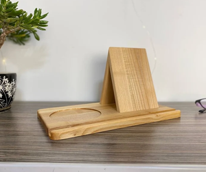 Porta Segnalibri in Legno con Sottobicchiere, Regalo per Amanti dei Libri, Organizzatore per Insegnanti, Porta Segnalibri Unico con Tazza da Caffè o Tè - Product Image 6