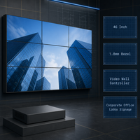 Mur vidéo LCD IPS 46 pouces avec cadre de 1,8 mm et contrôleur de mur vidéo, luminosité 500 cd/m² pour signalétique de hall d'entreprise