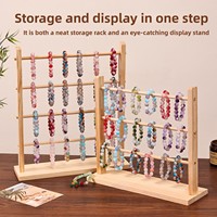 Présentoir à bijoux personnalisé en bois de pin massif, multi-niveaux, détachable, avec support en T pour bracelets, colliers, montres, joncs et chouchous
