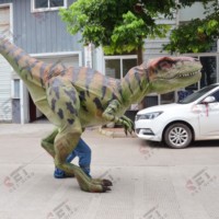Disfraz de Dinosaurio Animatrónico, Robot Dinosaurio Caminante, Animatrónicos de Halloween, Decoraciones de Halloween de Tamaño Real