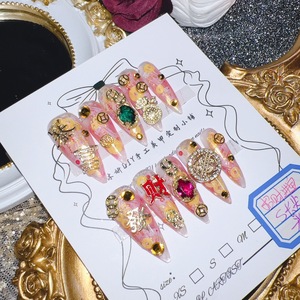 Ngọt Ngào Và Mát Mẻ Phi tiêu Phong Cách Handmade Báo Chí Trên Móng Tay Y2K Gia Vị Cô Gái Móng Tay Nghệ Thuật Có Thể Tháo Rời Và Tái Sử Dụng Giả Móng Tay Giá Bán Buôn - Product Image 2