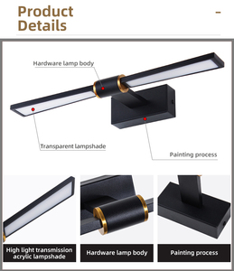 COMBO โคมไฟติดผนัง LED สไตล์โมเดิร์น อะลูมิเนียมอัลลอยด์สีดำ ทรงสี่เหลี่ยม 4100K แสงสีขาวธรรมชาติ ไฟห้องน้ำ ปรับความสว่างได้ ติดผนัง - Product Image 4
