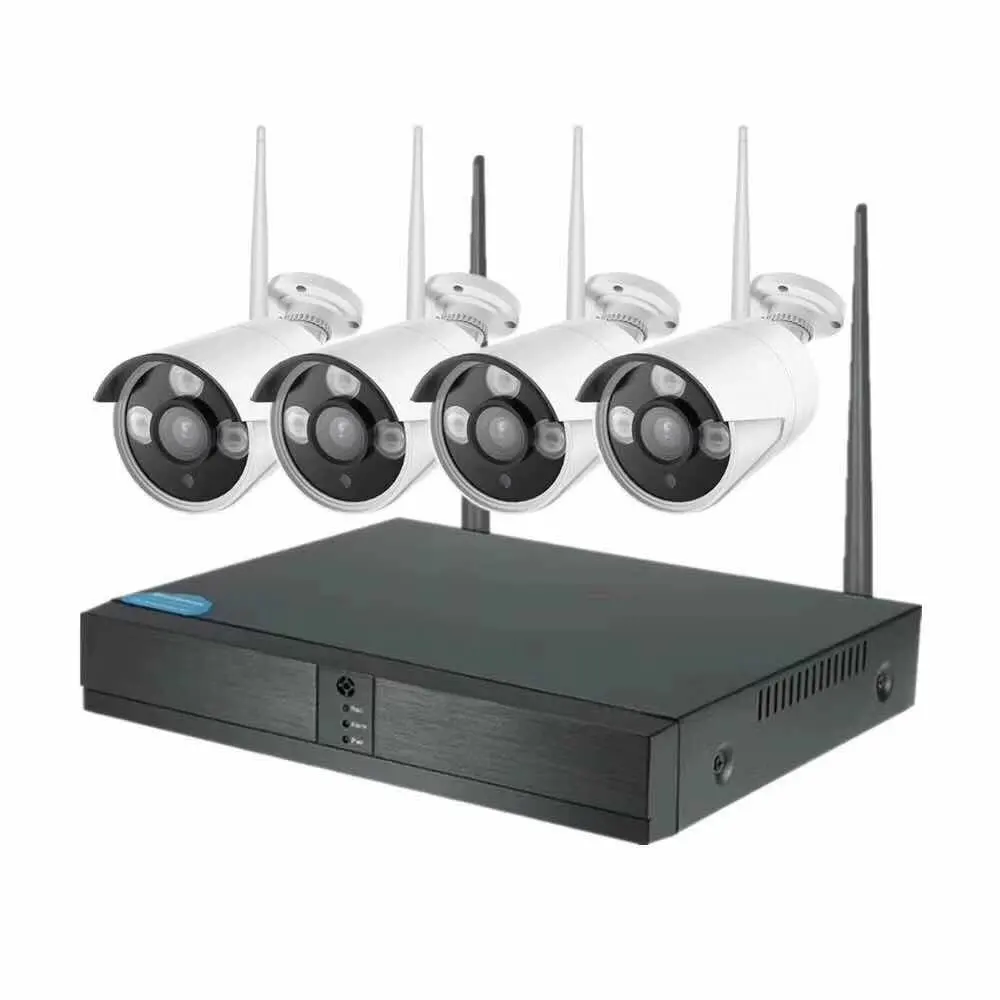 Sistema de cámaras CCTV de vigilancia para el hogar, kit de cámaras de seguridad de 2,0 MP, Wifi inalámbrico para exteriores, 4 canales, NVR, Camara de seguridad