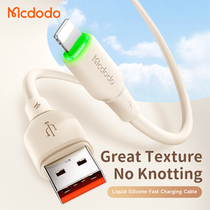 Mcdodo 474 Nhà Máy Màu Be Màu Đen 1.2M Silicone Không Đan 3A Nhanh Chóng Sạc Và Sync <span class=keywords><strong>USB</strong></span> Cáp Dữ Liệu Cho <span class=keywords><strong>iPhone</strong></span> 14 13 12 11 X XS - Product Image 2