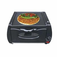 Four à pizza électrique 2 en 1 de haute qualité avec porte en verre visible contrôle uniforme de la température multifonctionnel pour un usage domestique