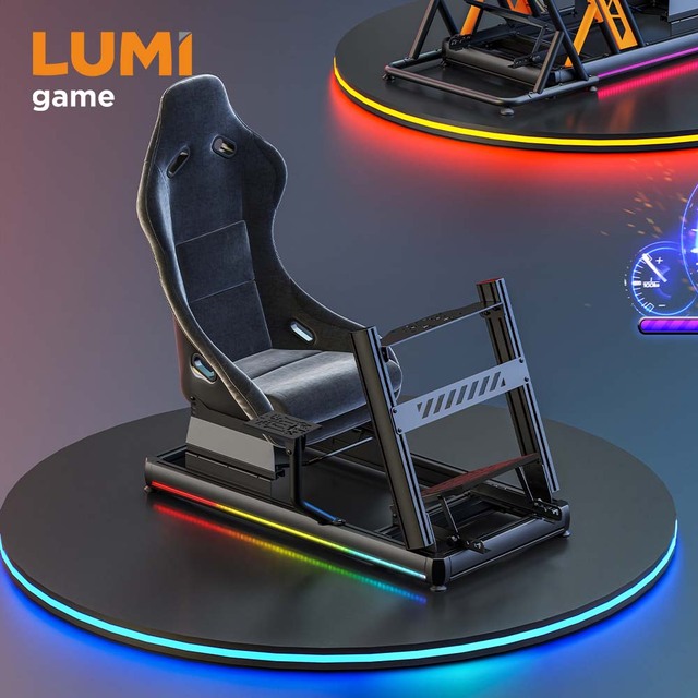 LRS08-BS01 Aluminum Gaming Racing Sim Simulator Driving Cockpit Rig for PC PS4 PS5 Xbox G25 G27 G29 G920 Car GTR Simracing Seat