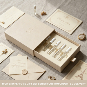 Boîte à tiroir de luxe personnalisée pour échantillons de parfum, emballage cadeau en papier, coffret de flacons cosmétiques haut de gamme, ensemble élégant et premium de style européen - Product Image 6
