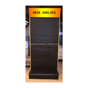 Retail Pegboard Accessories Display Stand Metal Hardware Shop Tools Display Rack With Led Lighting - Product Image 4