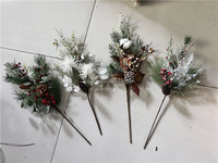 S02517 Weihnachtliche Blumen-Beeren-Schnee-Tannenzweig-Verzierung, künstliche Weihnachtsbaum-Zweige für Weihnachtsdekorationen