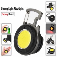 Şarj Edilebilir COB Anahtarlık Işığı 500 Lümen Mini LED Çalışma Lambası Alüminyum Alaşımlı Manyetik Cep Feneri ve Şişe Açacağı