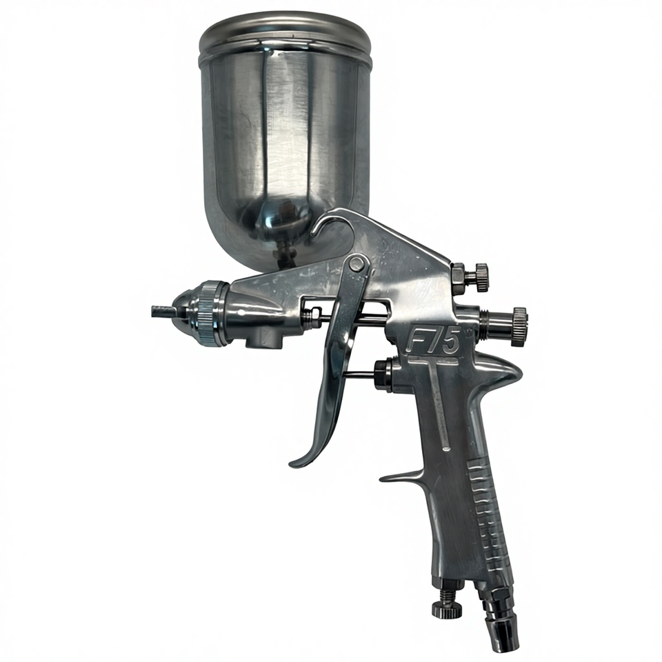 F75 HVLP Mini Pneumatic Spray Gun 400cc Cup 1.5mm Gravity Feed Paint ...
