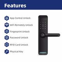 Serrure de Porte Connectée Wi-Fi Liliwise Électronique Ttlock Alexa App Biométrique à Clavier Intelligent Numérique Tuya avec Poignée à Empreinte Digitale et Code
