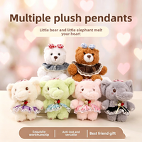 Porte-clés en peluche ours kawaii en gros, pendentif mignon pour sac à dos, clé de voiture, cadeau, ODM/OEM