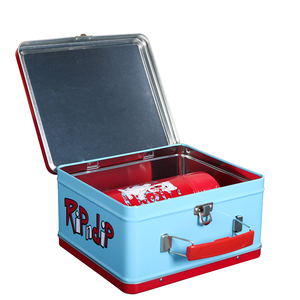 Контейнер coolie с откидной крышкой на заказ, металлические жестяные банки для пищевых продуктов для тортов, пищевые прямоугольные жестяные ланч-боксы с ручкой и замком OEM - Product Image 4