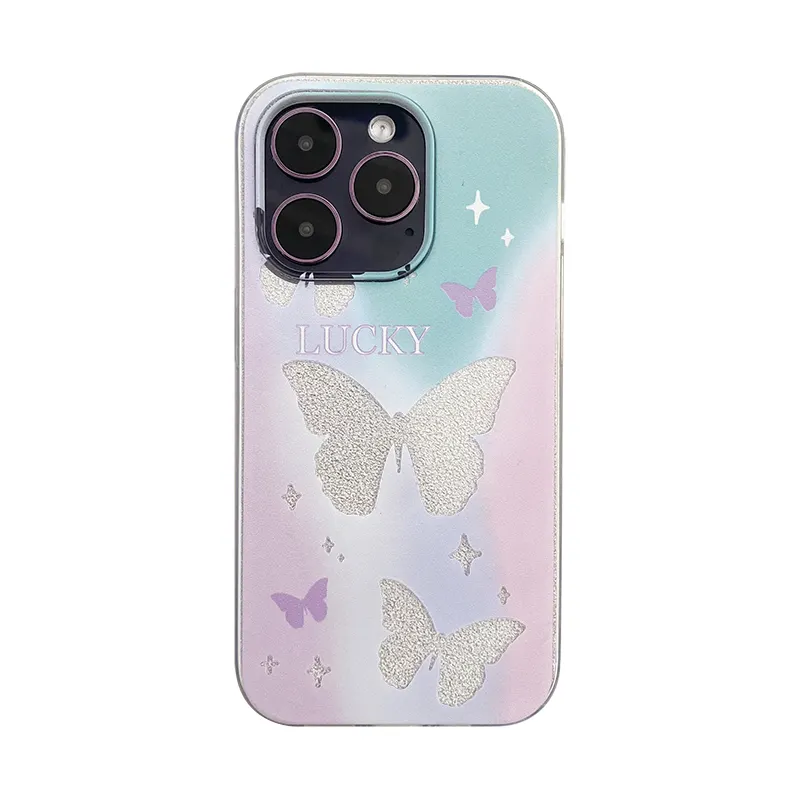 New Design Bling Bling Luxury Shiny butterfly Phone Case for iPhone 14 Pro Max Custom Holographic Case for Mobile Phone