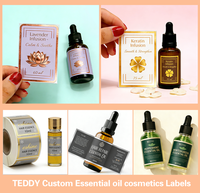 Étiquettes d'emballage personnalisées TEDDY, vinyle imperméable, logo adhésif, feuille dorée, étiquettes autocollantes pour l'emballage alimentaire, flacon cosmétique