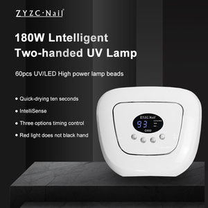 <span class=keywords><strong>Lampe</strong></span> à ongles <span class=keywords><strong>UV</strong></span> <span class=keywords><strong>LED</strong></span> ZYZZ professionnelle 180W haute puissance, portable, rechargeable, design en plastique pour usage domestique et en salon, durcissement du vernis gel - Product Image 4