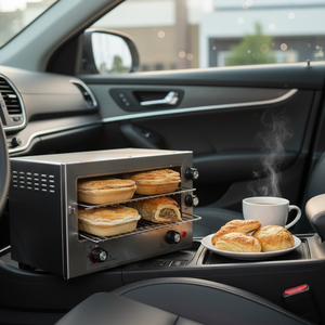 Four à pâtisserie électrique personnalisable Goldfire, DC12V, 6L, en matériau PP, chauffage entièrement automatique, four à <span class=keywords><strong>pizza</strong></span> et à toasts pour voiture, camping-car, camping - Product Image 4
