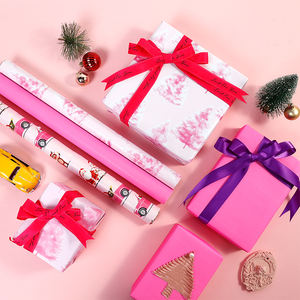2024 New Christmas Print Gift <b>Wrapping</b> <b>Paper</b> Packing 43*300 cm 3 Rolls a Set <b>Pink</b> Gift Wrap <b>Paper</b> - Product Image 4