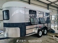Remorque à chevaux en aluminium / Remorque pour 3 chevaux à chargement direct / Remorque camping-car avec espace de vie