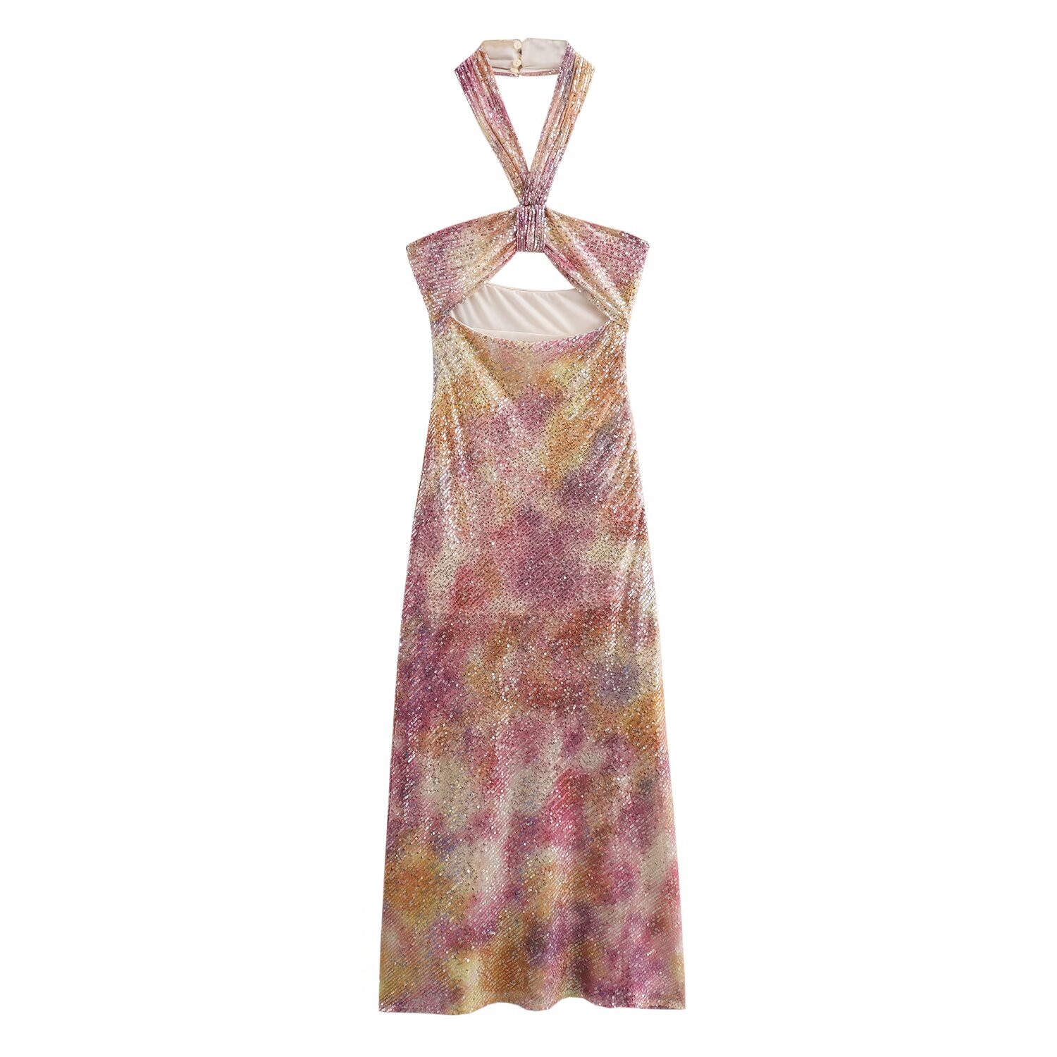 slim fit dress slacks Stay Halter Neck Sequin Mini Dress Wine main image 1