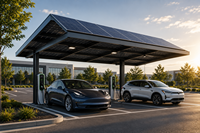 Structure de carport solaire personnalisée pour station de recharge de véhicules électriques, abri de stationnement photovoltaïque avec structure en aluminium