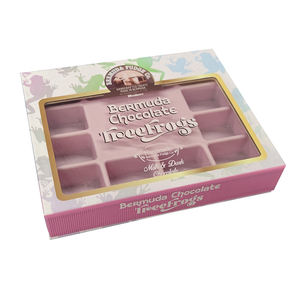 Caja de Regalo de Chocolate Personalizada con Impresión, Caja de Chocolate Musical de Lujo con Frente Transparente, en Cartón Gris - Product Image 1