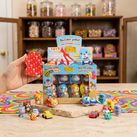 Œufs de chocolat solides multicolores en forme de personnages de dessins animés, biscuits, jouets, boîte de 24 pièces pour les fêtes d'enfants, vente en gros de bonbons