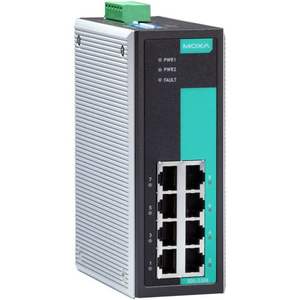 Switch Gigabit No Administrado Moxa EDS-G308-T, Switch Ethernet Industrial de 8 Puertos - Product Image 1