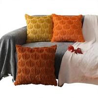 7 Warna Sarung Bantal Lempar Persegi Motif Labu Halloween Ramah Lingkungan Dapat Dicuci 18X18 Inci Hantu Lembut Bordir Rumah Sakit
