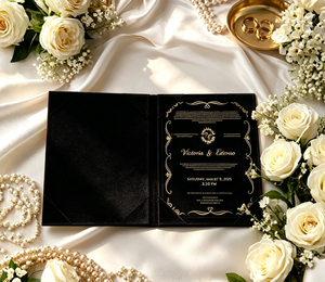 Porte-certificat de mariage en velours rigide, personnalisé avec calligraphie islamique dorée, pour certificat de Nikkah et invitations de mariage - Product Image 6